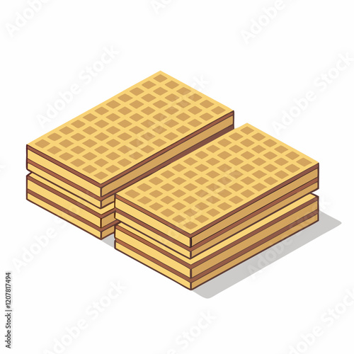 Isometric wafers  vector illustration (1)