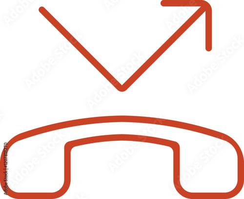 Missed call outline icon