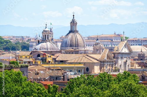 Rome skyline as seen from Gianicolo (Janiculum) Hill, Rome, Lazio, Italy photo