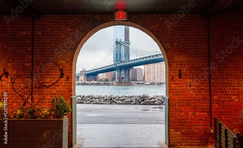 Manhattan Bridge seen from Brooklyn, New York City, United States of America photo