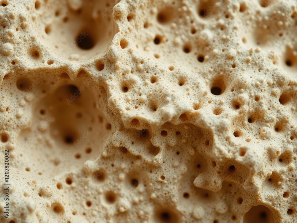 Close-up of a porous texture background with natural patterns formed by tiny holes and bumps, material, closeup Close-up of a porous texture background with natural patterns formed by tiny holes and bumps, material, closeup