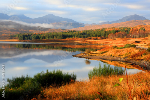 Loch Chroisg and mountains, Wester Ross, Highlands, Scotland, United Kingdom photo