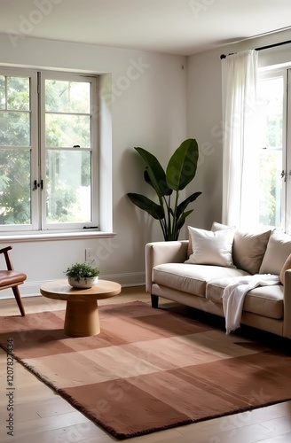 Modern interior design with Pantone 2025 Colour of the Year Mocha Mousse	
