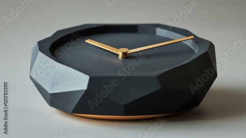 Elegant modern clock with geometric design on a simple surface