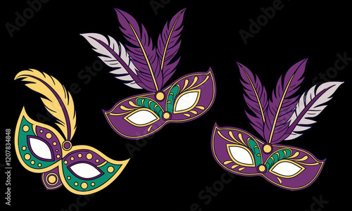 illustration of mardi gras day mask vector beground