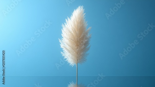 Soft pampas grass reflected in still water creates a serene and tranquil atmo...