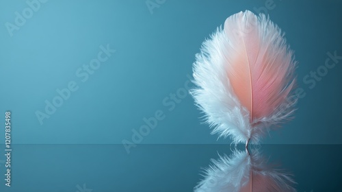 Soft pampas grass reflected in still water creates a serene and tranquil atmo...