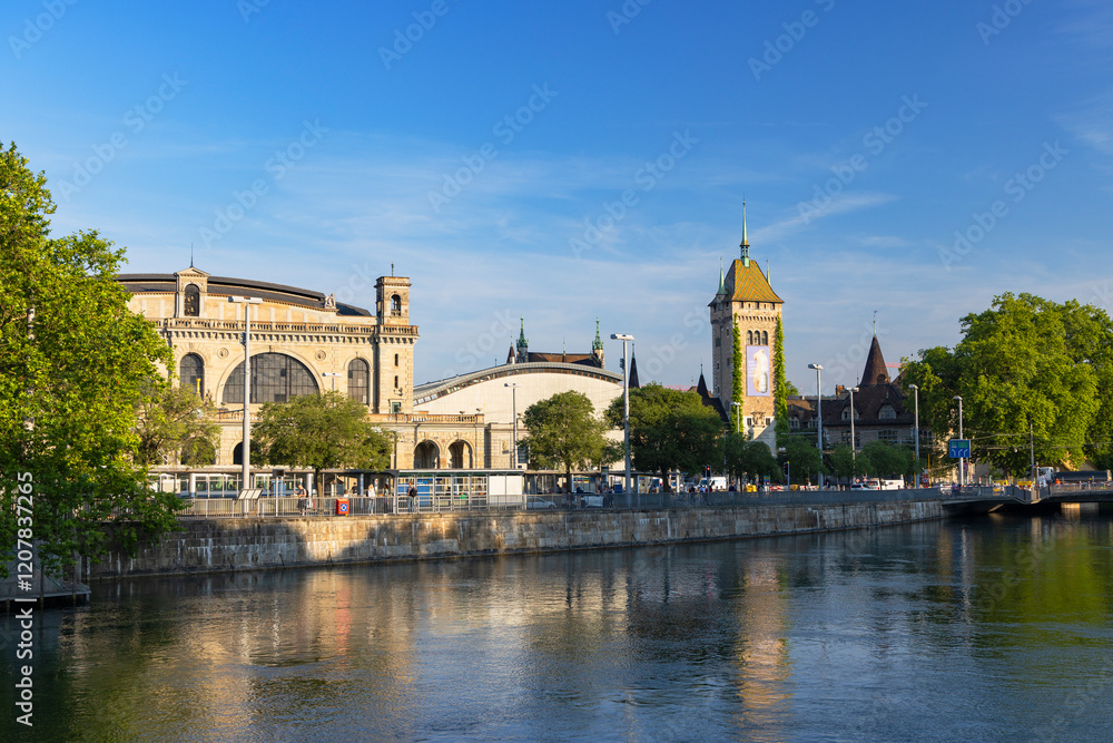 Zurich Main Station and Landesmuseum, Zurich, Switzerland Zurich Main Station and Landesmuseum, Zurich, Switzerland