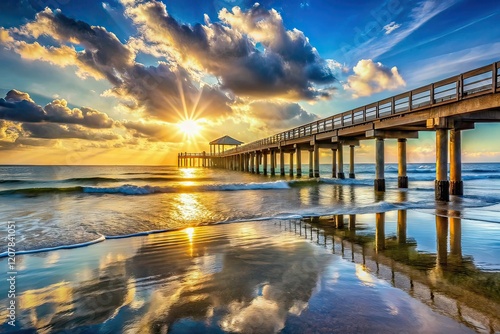 Wallpaper Mural Jacksonville Beach Boardwalk Pier Mid-Morning Ocean View Torontodigital.ca