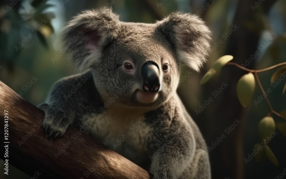 Obraz premium Koala in a Eucalyptus Tree