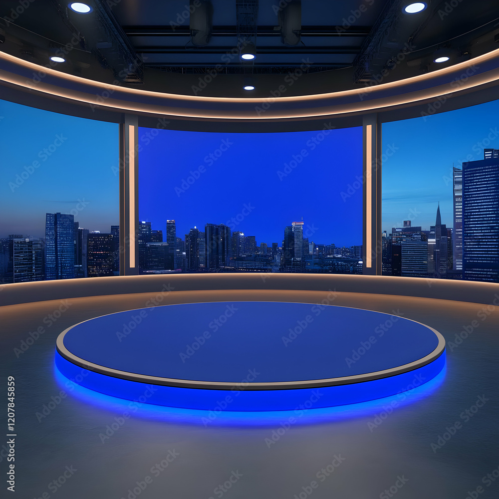 Fototapeta premium 3D Night City Studio Background