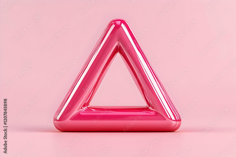 Pink 3D Triangle Abstract Background