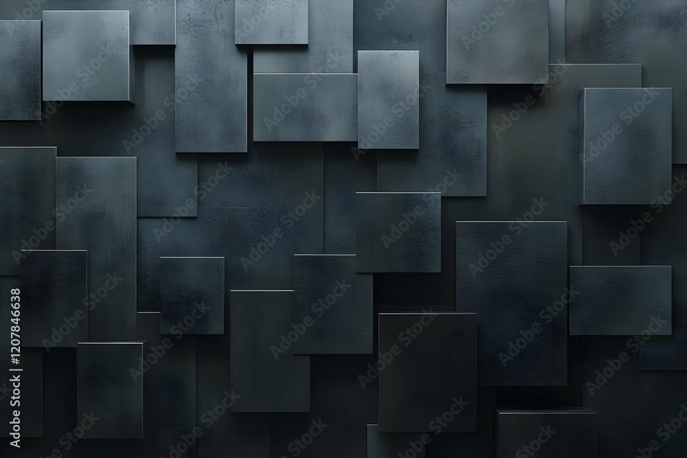 Dark 3D Abstract Background of Rectangles Dark 3D Abstract Background of Rectangles