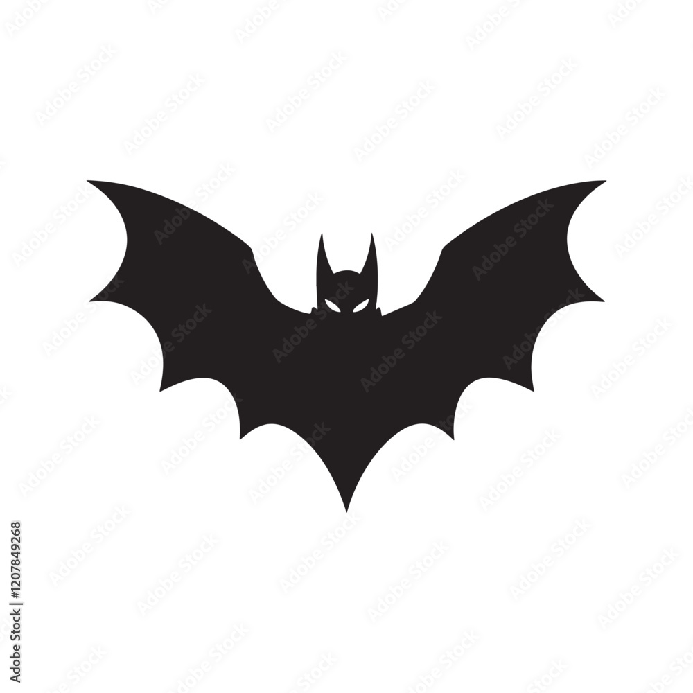 Silhouette of a menacing bat vector art design Silhouette of a menacing bat vector art design