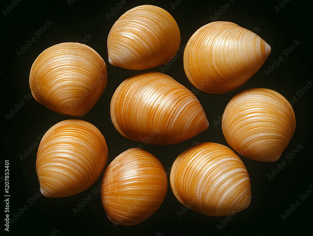 Striped Seashells Realistic Image Striped Seashells Realistic Image