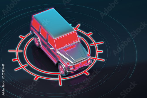 conditional crossover car with highlighted details photo