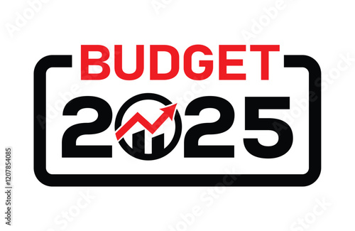 Budget 2025 logo design, 2025 budget banner design templates vector