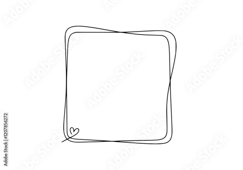 Hand-drawn square graphic design abstract shape in minimalist style for creative projects