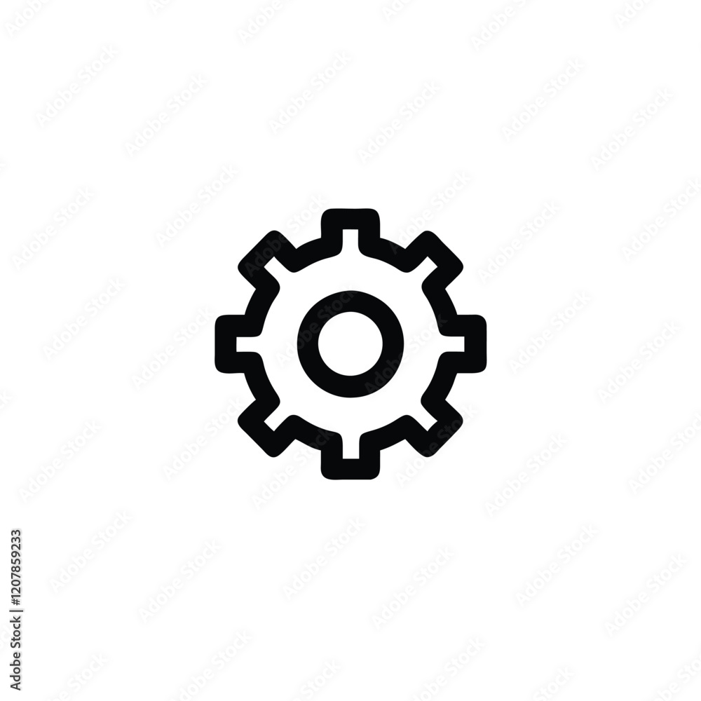 3D icon of a metal gear wheel symbolizing teamwork and industrial machinery 3D icon of a metal gear wheel symbolizing teamwork and industrial machinery