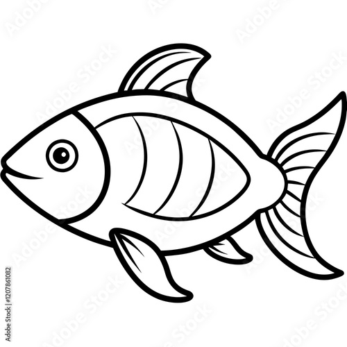 Modern Fish Line Illustration