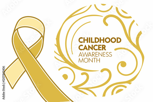 Childhood cancer awareness month is observed every September to honor cancer-affected children and families. Vector illustration