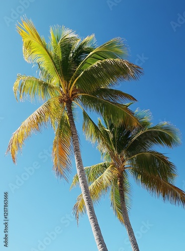 Wallpaper Mural Two palm trees against a clear blue sky. Torontodigital.ca