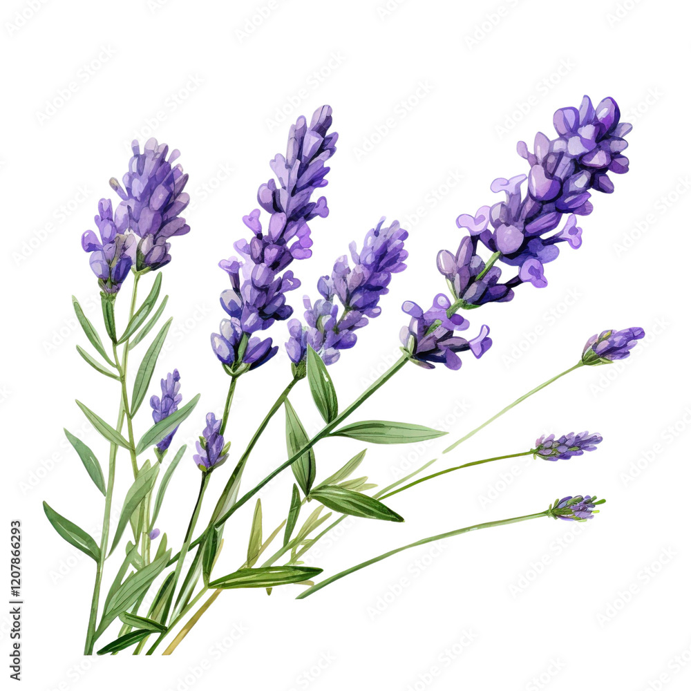 Fototapeta premium Lavender Clipart Vector Illustration - Elegant Floral Design