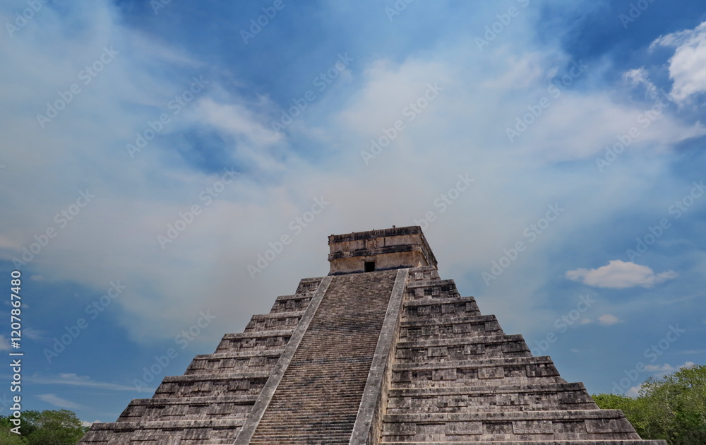 Pyramide de Kukulcán (El Castillo. Monument précolombien ( Chichén Itzá, Yucatán, Mexique). Pyramide de Kukulcán (El Castillo. Monument précolombien ( Chichén Itzá, Yucatán, Mexique).