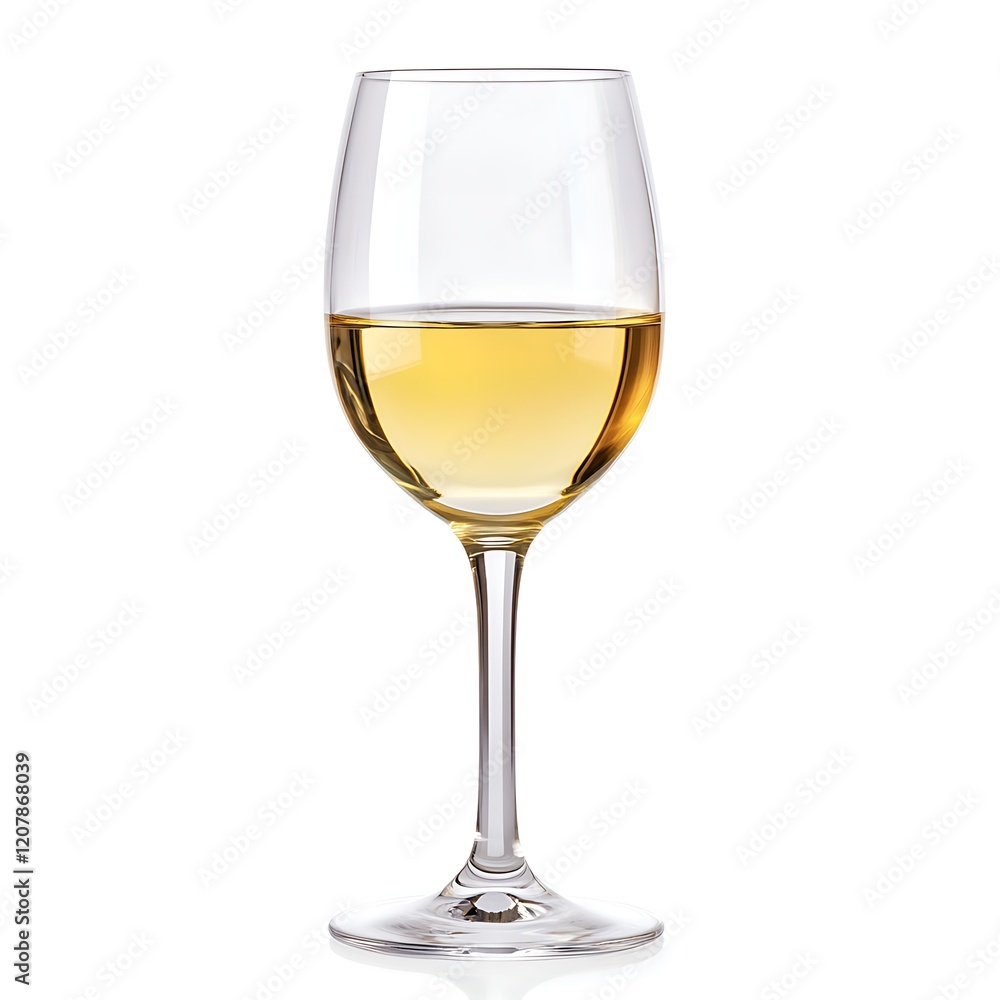 White Wine Glass: A pristine glass of pale yellow white wine, elegantly presented, showcasing its clarity and subtle hues. The image evokes feelings of sophistication and relaxation. White Wine Glass: A pristine glass of pale yellow white wine, elegantly presented, showcasing its clarity and subtle hues. The image evokes feelings of sophistication and relaxation.