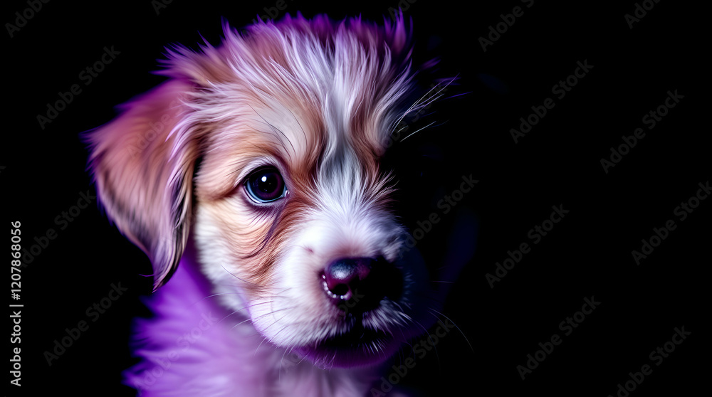 Portrait of an adorable mixed-breed puppy with a white background Portrait of an adorable mixed-breed puppy with a white background