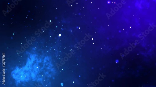 Wallpaper Mural Abstract animation background of glowing glitter particles with nebula space. flaying shine dot in space motion background full HD Torontodigital.ca