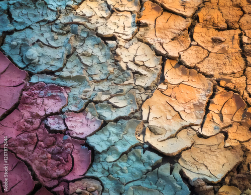 Colorful Dried Earth Abstract Image Texture Design