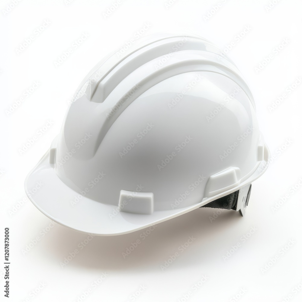 Fototapeta premium White hard hat safety helmet isolated on white background. (4)