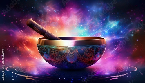 tibetan bowl singing bowl sound healing crystals ai generated
