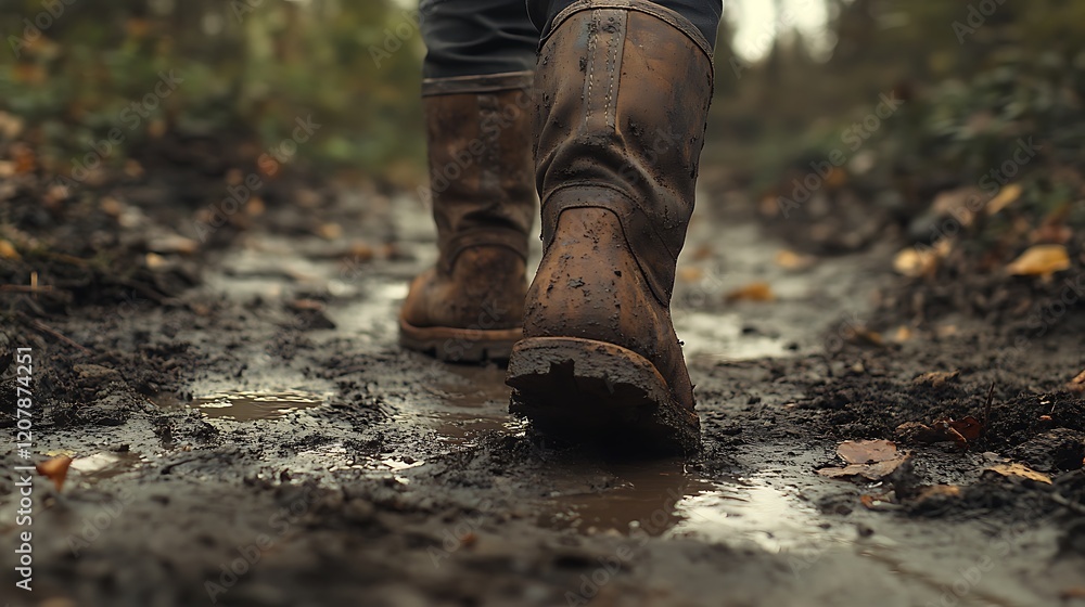 Muddy Boots Walking Forest Trail Muddy Boots Walking Forest Trail