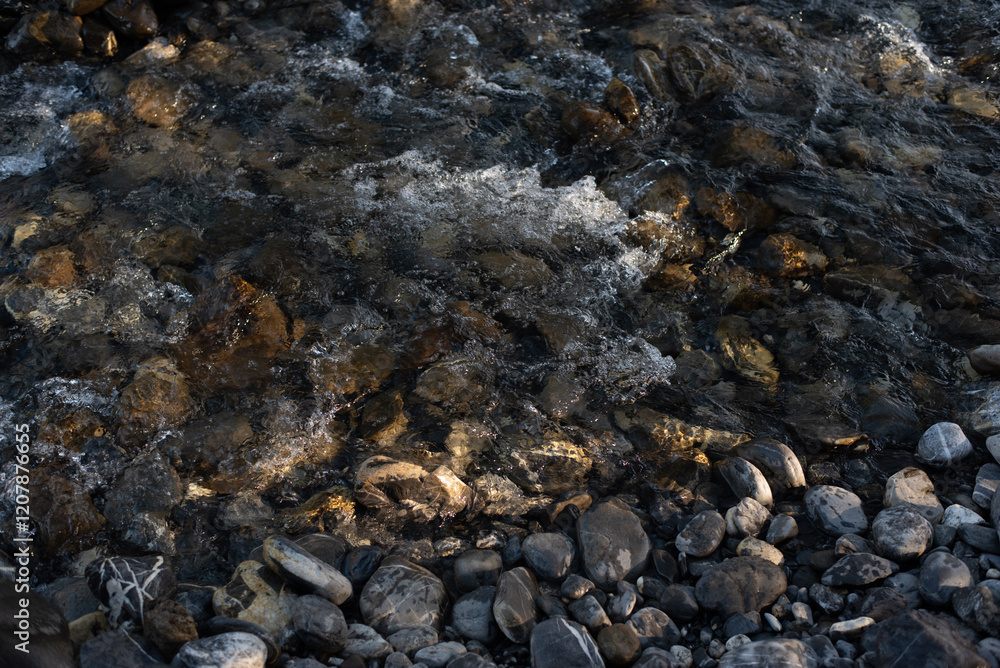 beautiful stones near a mountain river in the French Alps beautiful stones near a mountain river in the French Alps