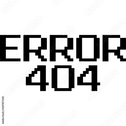 Error 404. Error message. 404 Error Page or File not found web page. Pixelated font