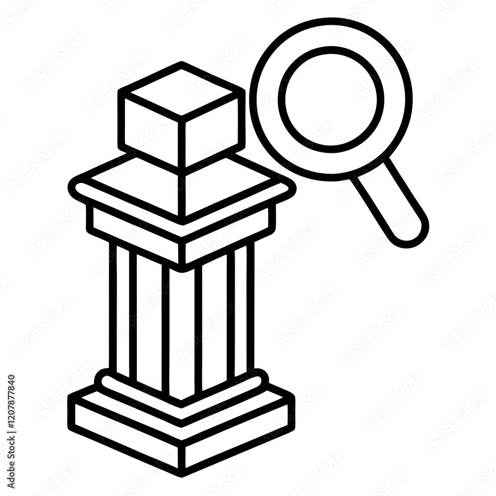illustration of a magnifying glass isolated illustration of a magnifying glass isolated