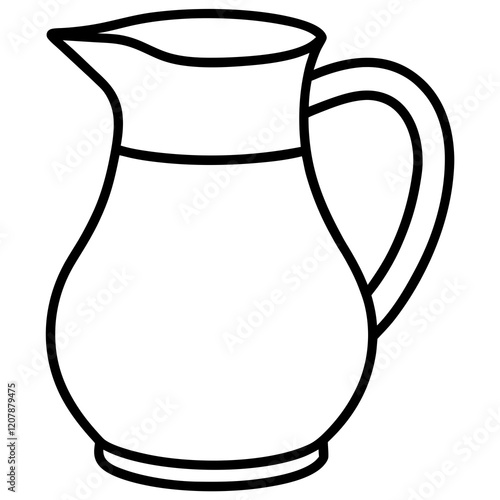 Minimalist Water Pitcher Line Art