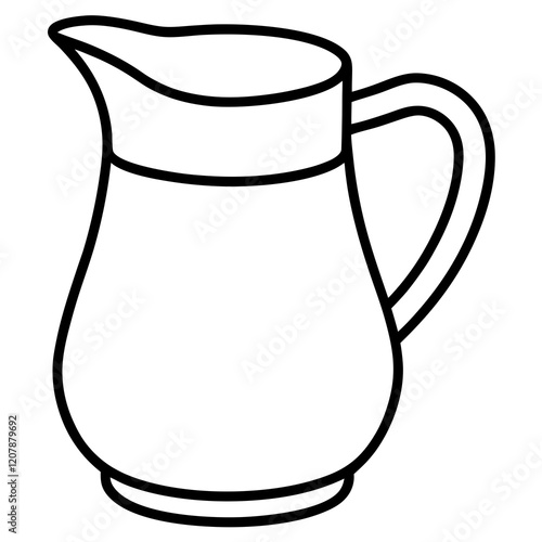 Minimalist Water Pitcher Line Art