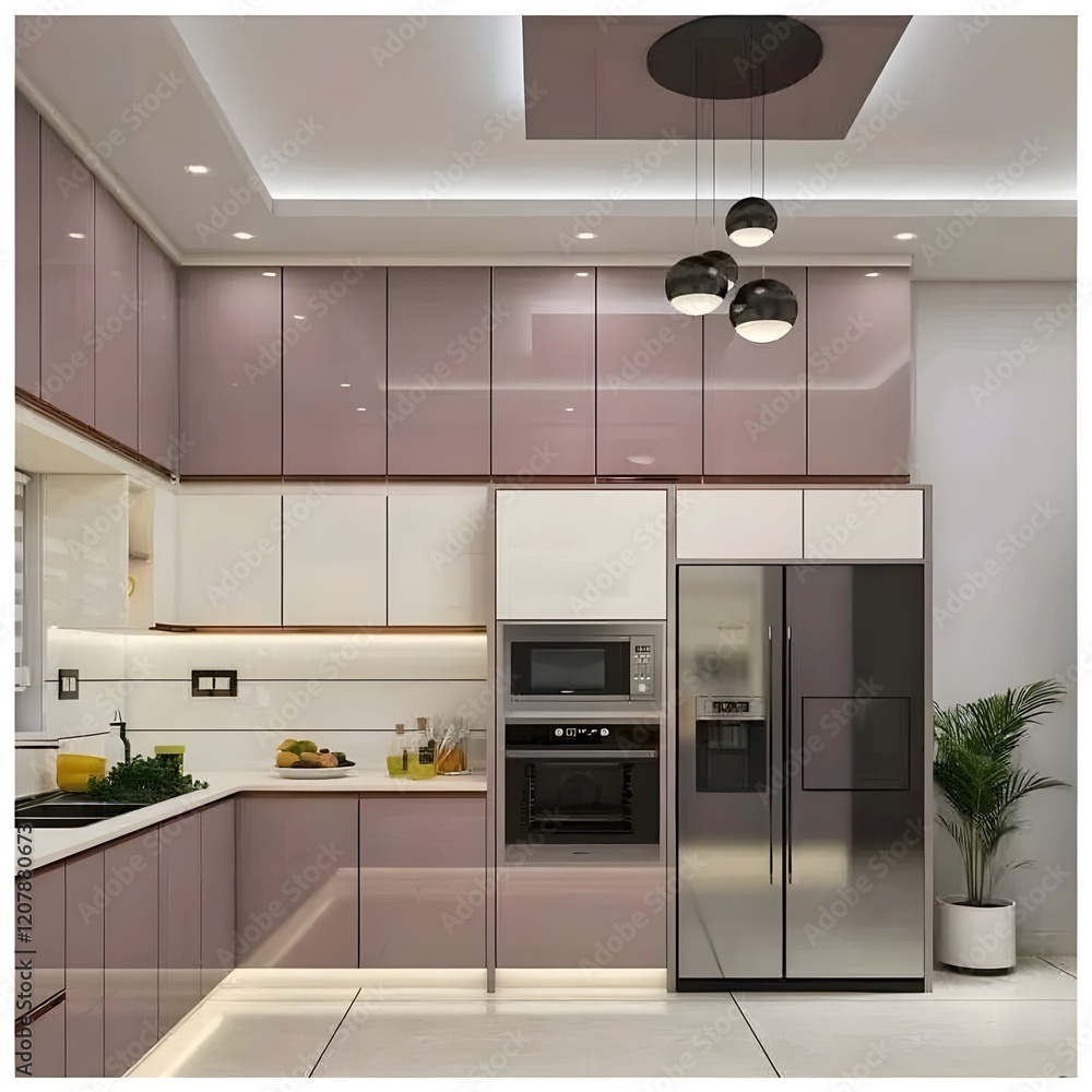 Fototapeta premium modern kitchen interior with kitchen