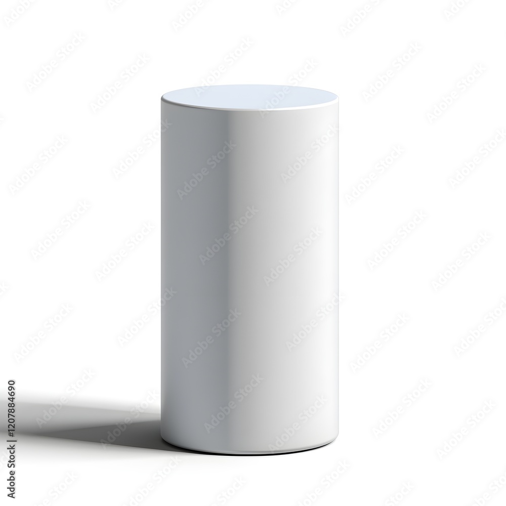 Minimalist White Cylinder Pedestal for Displaying Objects Minimalist White Cylinder Pedestal for Displaying Objects