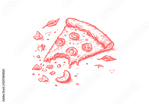 Foods Leftover Waste Hand Drawn Sketch Illustration Vector Isolated