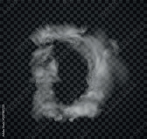Alphabet of fog and clouds