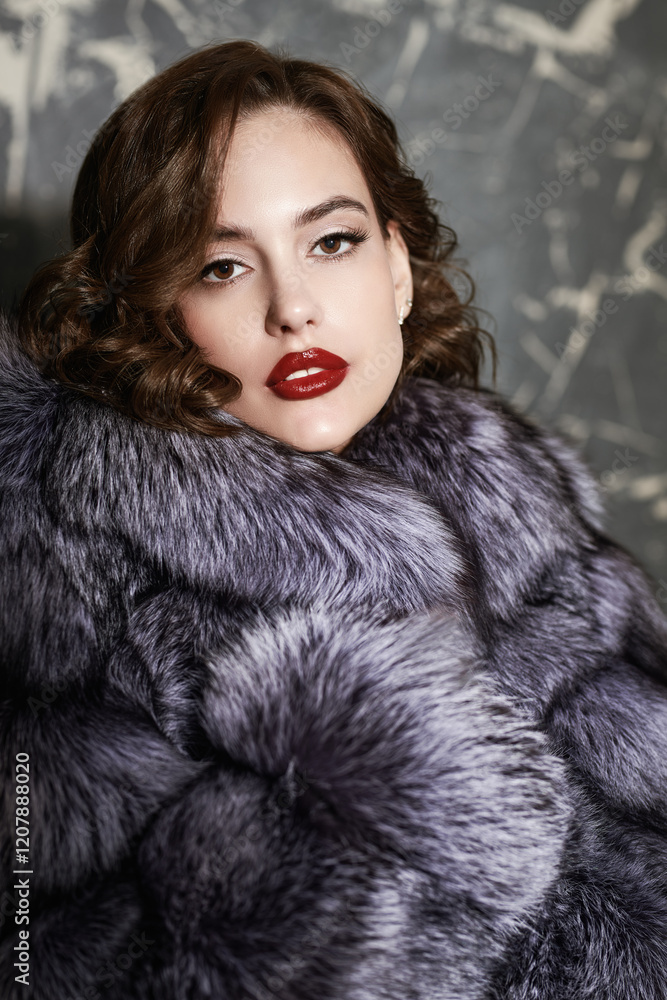 charming lady in fur coat charming lady in fur coat
