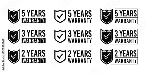 Set of warranty label vector design