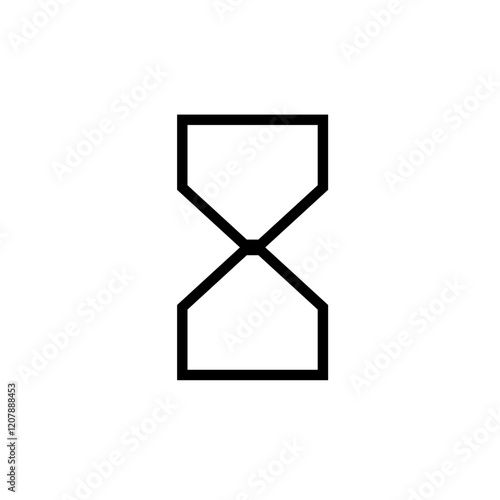 Hourglass icon symbol representing time and duration.Time, patience, duration, passage, moment, waiting, change.  time-related concepts, duration visual, time management, and countdown designs.




