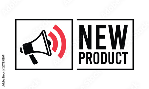 New product with megaphone announcement vector