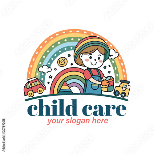 Baby shop child care day care school and kids logo day care create distinctive mother care vector eps logo design	
