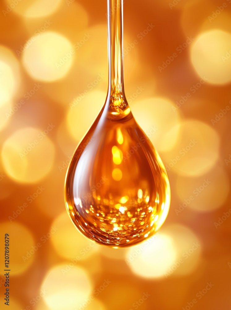 A close-up image of a golden droplet of honey suspended above a blurred background, showcasing the richness and texture of natural sweetness, perfect for culinary and health-relate A close-up image of a golden droplet of honey suspended above a blurred background, showcasing the richness and texture of natural sweetness, perfect for culinary and health-relate